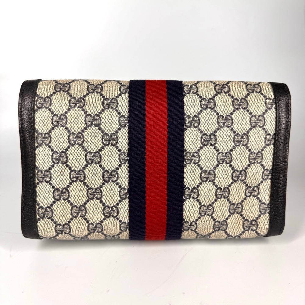 GUCCI GG Monogram Supreme Vintage Clutch – Navy Blue - Picture 9 of 15